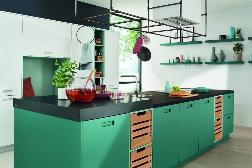 groene keuken zwart blad