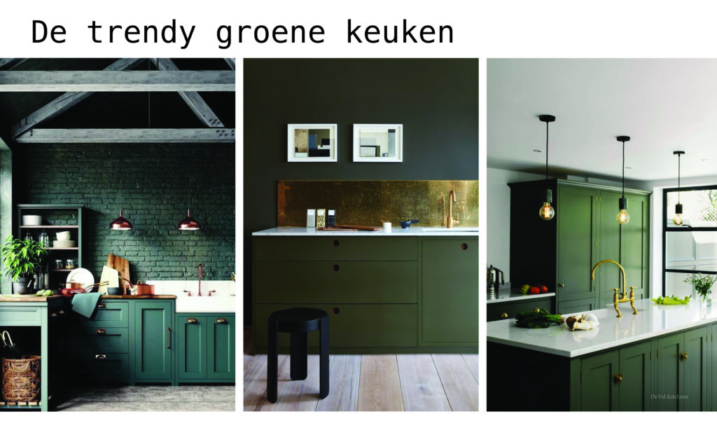Donker groene keukens