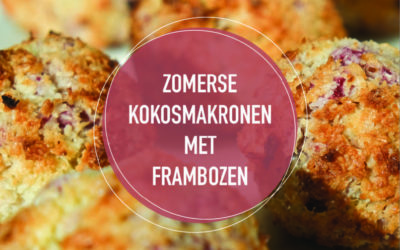 Heerlijke zomerse kokosmakronen met frambozen