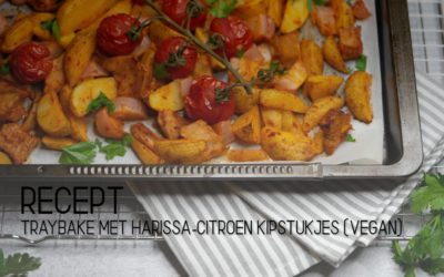 Traybake met vegan kipstukjes – Recept