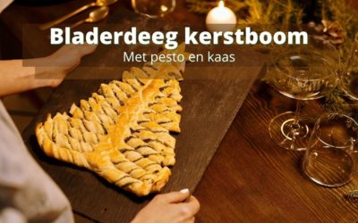 Bladerdeeg kerstboom met pesto en kaas