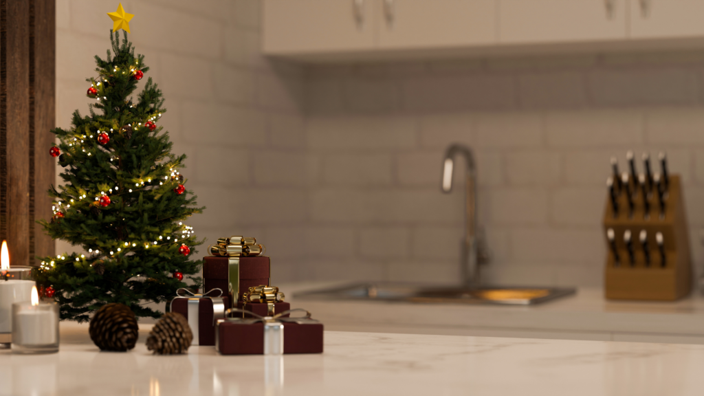 kerstboom in de keuken