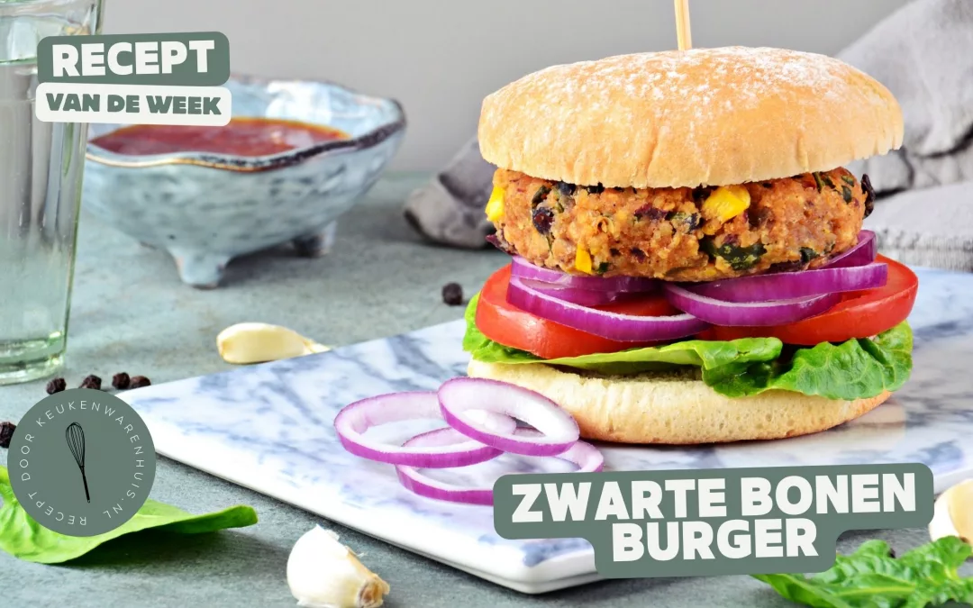 Vegetarische burger met zwarte bonen