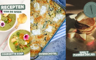 Courgette soep, Ovenschotel en Speltpannenkoekjes met appel